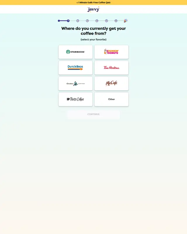 Javvy advertorial example (quiz funnel) for Coffee concentrate