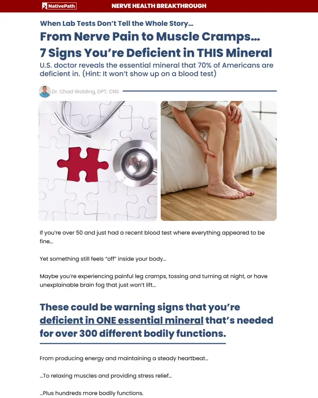 NativePath advertorial example (listicle) for Magnesium supplement