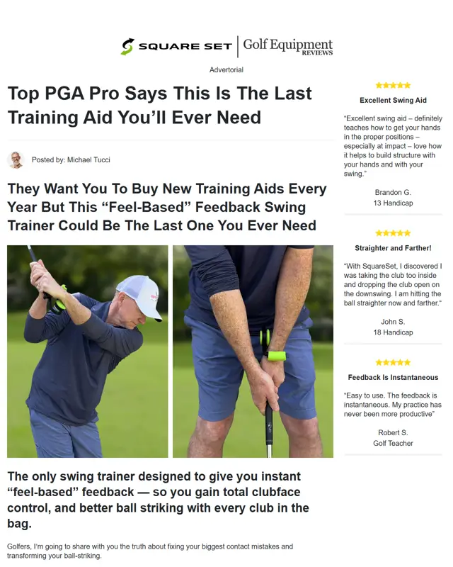 Performance Golf advertorial example (expert advertorial) for Golf swing trainer